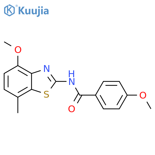 4-methoxy-N-(4-methoxy-7-methyl-1,3-benzothiazol-2-yl)benzamide structure