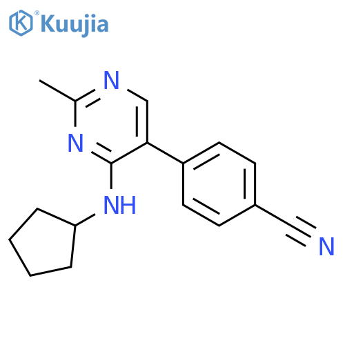 Benzonitrile, 4-[4-(cyclopentylamino)-2-methyl-5-pyrimidinyl]- structure