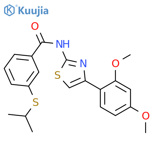 N-4-(2,4-dimethoxyphenyl)-1,3-thiazol-2-yl-3-(propan-2-ylsulfanyl)benzamide structure