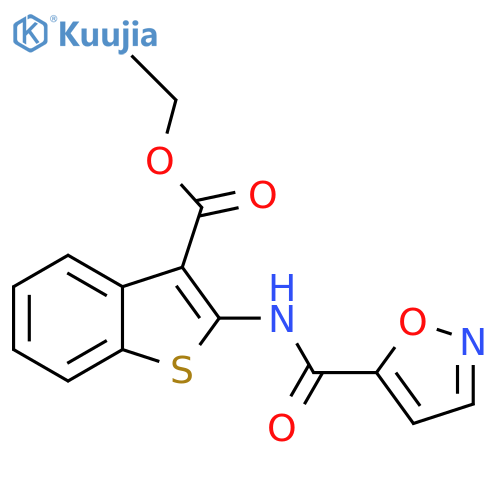 ethyl 2-(1,2-oxazole-5-amido)-1-benzothiophene-3-carboxylate structure