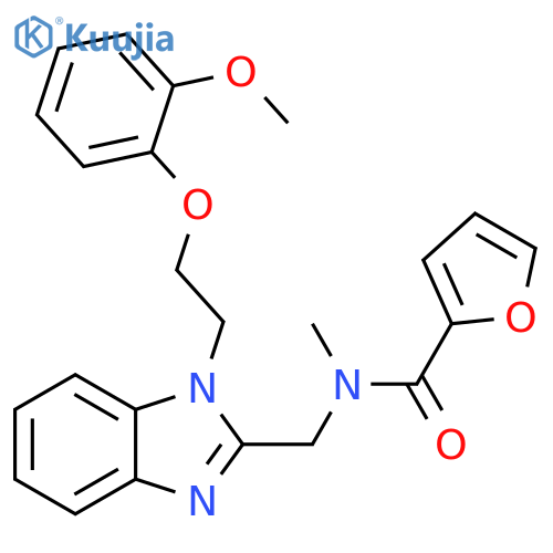 N-({1-2-(2-methoxyphenoxy)ethyl-1H-1,3-benzodiazol-2-yl}methyl)-N-methylfuran-2-carboxamide structure