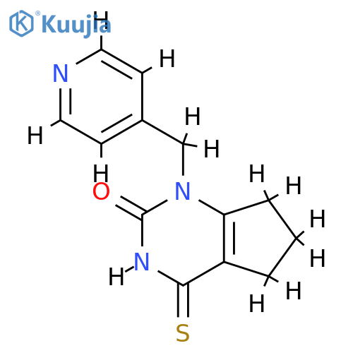 1-(pyridin-4-ylmethyl)-4-sulfanylidene-6,7-dihydro-5H-cyclopenta[d]pyrimidin-2-one structure