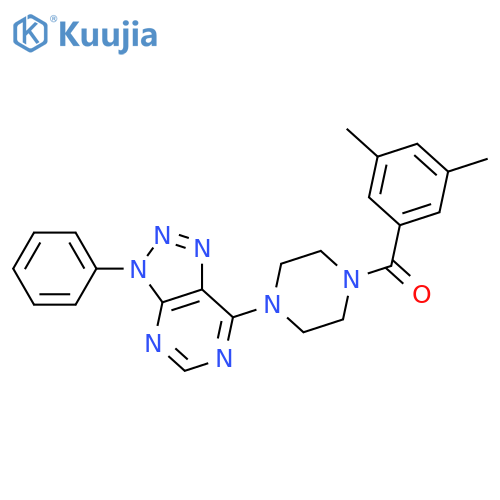 1-(3,5-dimethylbenzoyl)-4-{3-phenyl-3H-1,2,3triazolo4,5-dpyrimidin-7-yl}piperazine structure