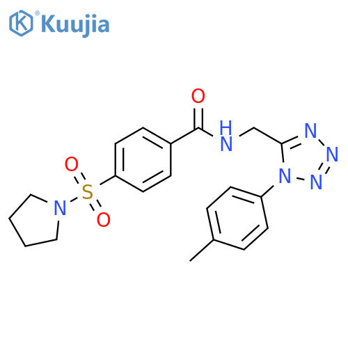 N-{1-(4-methylphenyl)-1H-1,2,3,4-tetrazol-5-ylmethyl}-4-(pyrrolidine-1-sulfonyl)benzamide structure