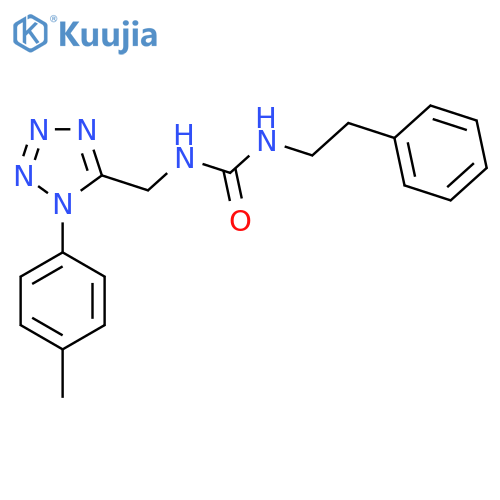 3-{1-(4-methylphenyl)-1H-1,2,3,4-tetrazol-5-ylmethyl}-1-(2-phenylethyl)urea structure