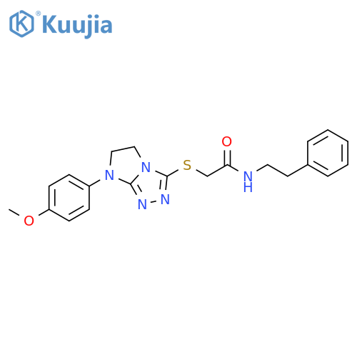 2-{7-(4-methoxyphenyl)-5H,6H,7H-imidazo2,1-c1,2,4triazol-3-ylsulfanyl}-N-(2-phenylethyl)acetamide structure