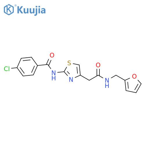 4-chloro-N-4-({(furan-2-yl)methylcarbamoyl}methyl)-1,3-thiazol-2-ylbenzamide structure