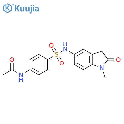 N-{4-(1-methyl-2-oxo-2,3-dihydro-1H-indol-5-yl)sulfamoylphenyl}acetamide structure