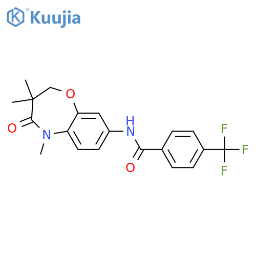 4-(trifluoromethyl)-N-(3,3,5-trimethyl-4-oxo-2,3,4,5-tetrahydro-1,5-benzoxazepin-8-yl)benzamide structure