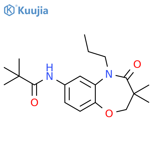 N-(3,3-dimethyl-4-oxo-5-propyl-2,3,4,5-tetrahydro-1,5-benzoxazepin-7-yl)-2,2-dimethylpropanamide structure