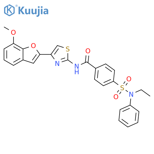 4-ethyl(phenyl)sulfamoyl-N-4-(7-methoxy-1-benzofuran-2-yl)-1,3-thiazol-2-ylbenzamide structure