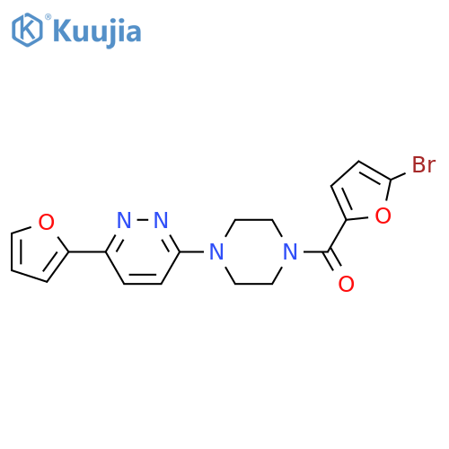 3-4-(5-bromofuran-2-carbonyl)piperazin-1-yl-6-(furan-2-yl)pyridazine structure