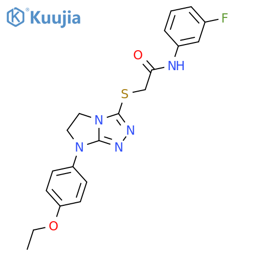 2-{7-(4-ethoxyphenyl)-5H,6H,7H-imidazo2,1-c1,2,4triazol-3-ylsulfanyl}-N-(3-fluorophenyl)acetamide structure