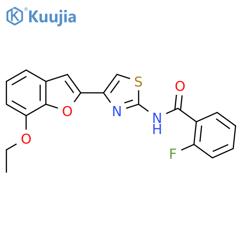 N-4-(7-ethoxy-1-benzofuran-2-yl)-1,3-thiazol-2-yl-2-fluorobenzamide structure