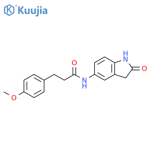 3-(4-methoxyphenyl)-N-(2-oxo-2,3-dihydro-1H-indol-5-yl)propanamide structure