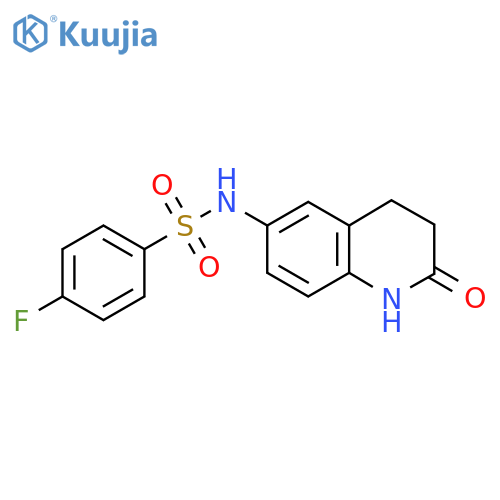 4-fluoro-N-(2-oxo-1,2,3,4-tetrahydroquinolin-6-yl)benzene-1-sulfonamide structure
