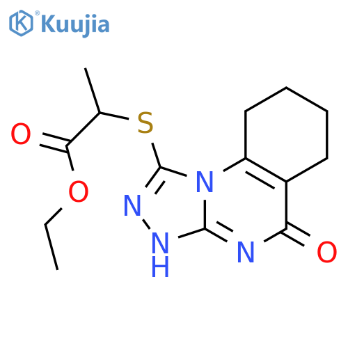 ethyl 2-({5-oxo-4H,5H,6H,7H,8H,9H-1,2,4triazolo4,3-aquinazolin-1-yl}sulfanyl)propanoate structure