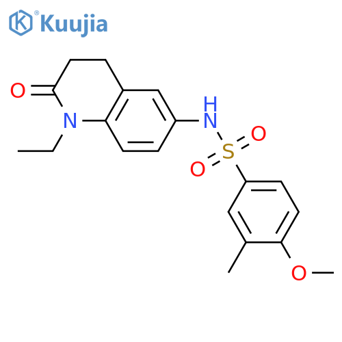 N-(1-ethyl-2-oxo-1,2,3,4-tetrahydroquinolin-6-yl)-4-methoxy-3-methylbenzene-1-sulfonamide structure