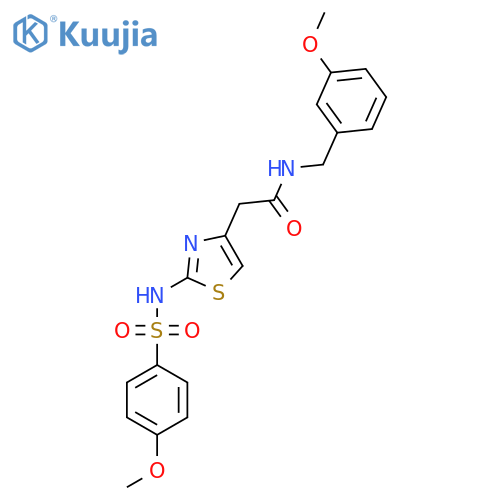 2-2-(4-methoxybenzenesulfonamido)-1,3-thiazol-4-yl-N-(3-methoxyphenyl)methylacetamide structure