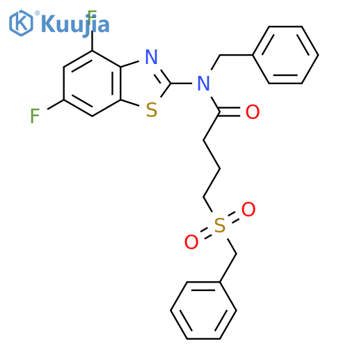 N-benzyl-N-(4,6-difluoro-1,3-benzothiazol-2-yl)-4-phenylmethanesulfonylbutanamide structure