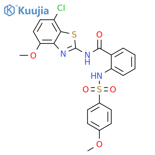 N-(7-chloro-4-methoxy-1,3-benzothiazol-2-yl)-2-(4-methoxybenzenesulfonamido)benzamide structure