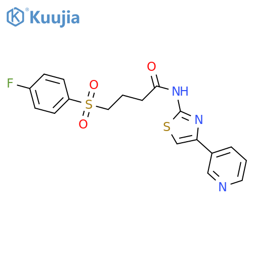 4-(4-fluorobenzenesulfonyl)-N-4-(pyridin-3-yl)-1,3-thiazol-2-ylbutanamide structure