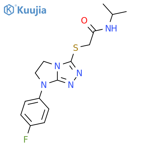2-{7-(4-fluorophenyl)-5H,6H,7H-imidazo2,1-c1,2,4triazol-3-ylsulfanyl}-N-(propan-2-yl)acetamide structure