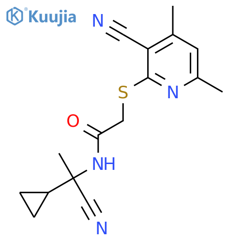 N-(1-cyano-1-cyclopropylethyl)-2-[(3-cyano-4,6-dimethylpyridin-2-yl)sulfanyl]acetamide structure