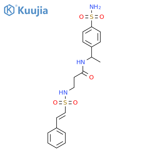 3-(2-phenylethenesulfonamido)-N-[1-(4-sulfamoylphenyl)ethyl]propanamide structure