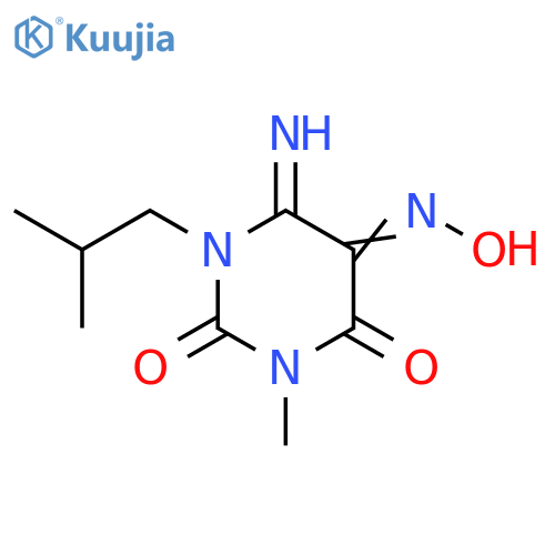 5-(hydroxyimino)-6-imino-3-methyl-1-(2-methylpropyl)-1,3-diazinane-2,4-dione structure