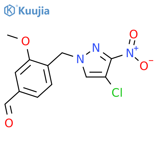 4-(4-Chloro-3-nitro-1H-pyrazol-1-yl)methyl-3-methoxybenzaldehyde structure
