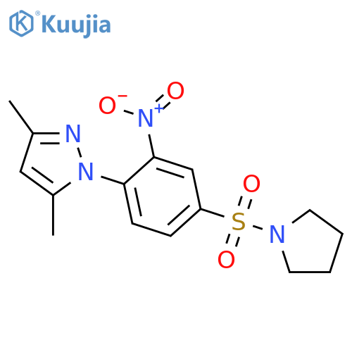 3,5-dimethyl-1-2-nitro-4-(pyrrolidine-1-sulfonyl)phenyl-1H-pyrazole structure