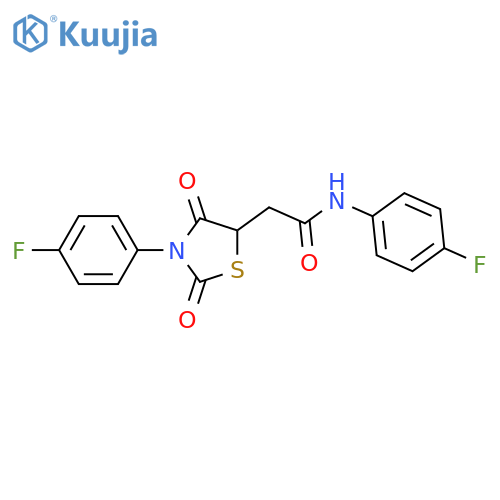 N-(4-fluorophenyl)-2-3-(4-fluorophenyl)-2,4-dioxo-1,3-thiazolidin-5-ylacetamide structure