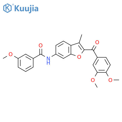 N-2-(3,4-dimethoxybenzoyl)-3-methyl-1-benzofuran-6-yl-3-methoxybenzamide structure