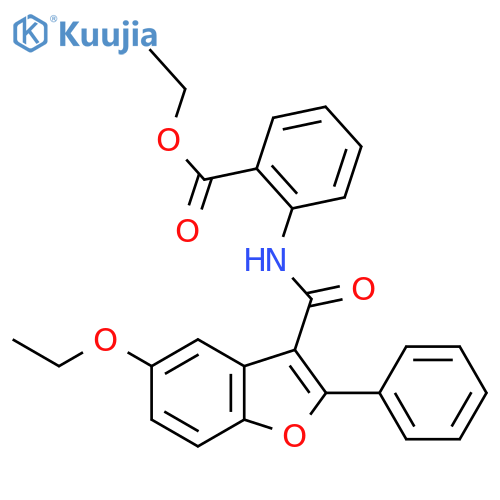 ethyl 2-(5-ethoxy-2-phenyl-1-benzofuran-3-amido)benzoate structure