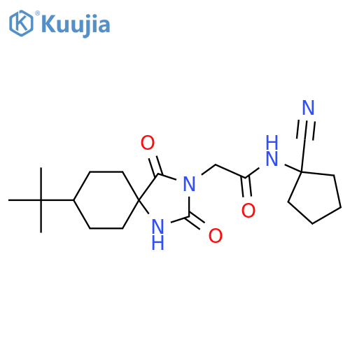 2-{8-tert-butyl-2,4-dioxo-1,3-diazaspiro[4.5]decan-3-yl}-N-(1-cyanocyclopentyl)acetamide structure