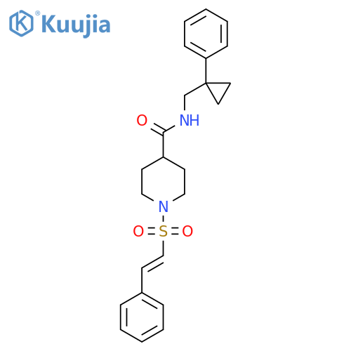 N-[(1-phenylcyclopropyl)methyl]-1-(2-phenylethenesulfonyl)piperidine-4-carboxamide structure