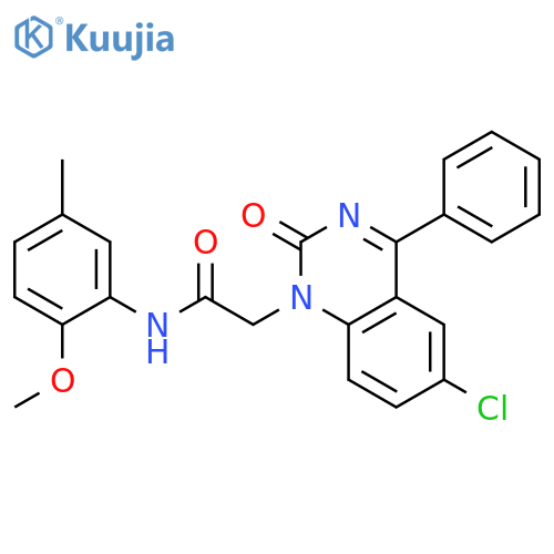 2-(6-chloro-2-oxo-4-phenyl-1,2-dihydroquinazolin-1-yl)-N-(2-methoxy-5-methylphenyl)acetamide structure