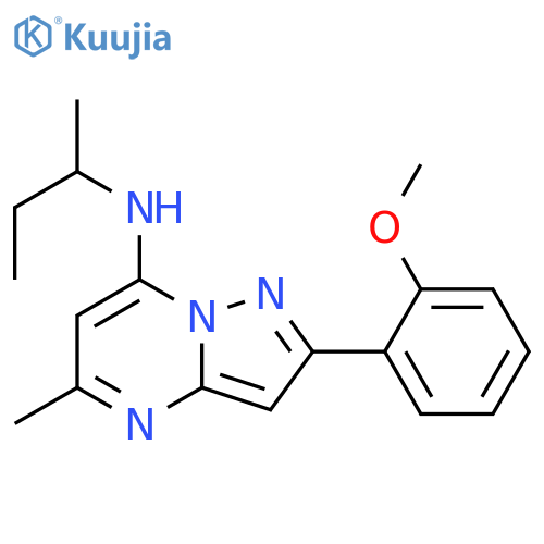 N-(butan-2-yl)-2-(2-methoxyphenyl)-5-methylpyrazolo1,5-apyrimidin-7-amine structure