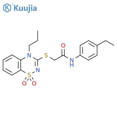 2-(1,1-dioxo-4-propyl-4H-1lambda6,2,4-benzothiadiazin-3-yl)sulfanyl-N-(4-ethylphenyl)acetamide structure