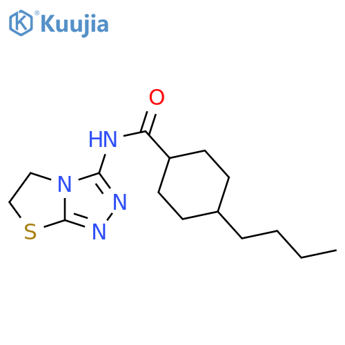 4-butyl-N-{5H,6H-1,2,4triazolo3,4-b1,3thiazol-3-yl}cyclohexane-1-carboxamide structure