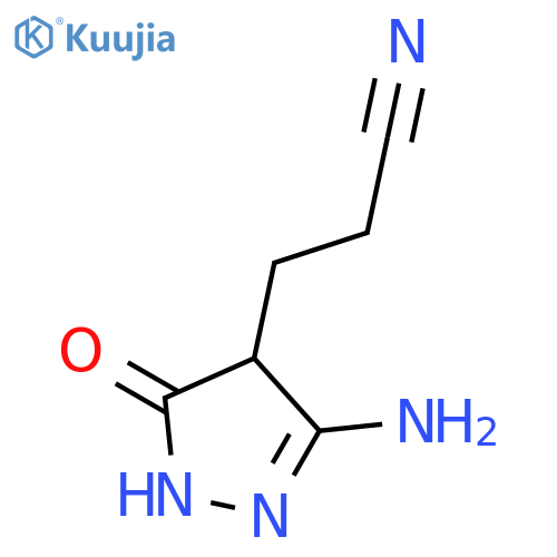 1H-Pyrazole-4-propanenitrile, 3-amino-4,5-dihydro-5-oxo- structure