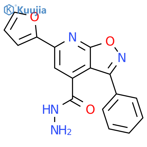 6-(furan-2-yl)-3-phenyl-1,2oxazolo5,4-bpyridine-4-carbohydrazide structure