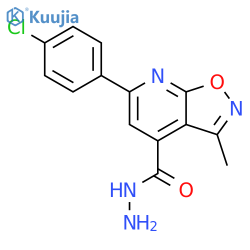 6-(4-chlorophenyl)-3-methyl-1,2oxazolo5,4-bpyridine-4-carbohydrazide structure