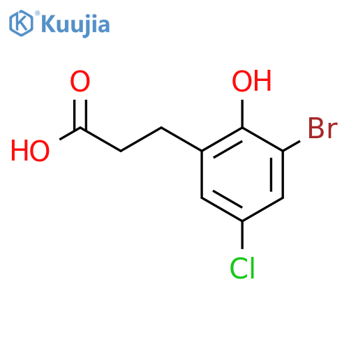 3-(3-Bromo-5-chloro-2-hydroxyphenyl)propanoic acid structure