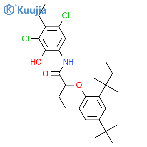 2-(2,4-Bis(tert-pentyl)phenoxy)-N-(3,5-dichloro-4-ethyl-2-hydroxyphenyl)butyramide structure