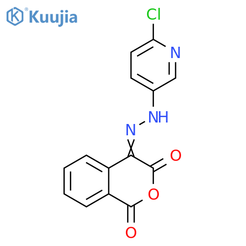(4Z)-4-[2-(6-chloropyridin-3-yl)hydrazin-1-ylidene]-3,4-dihydro-1H-2-benzopyran-1,3-dione structure