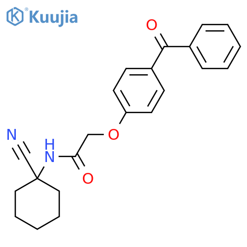 2-(4-benzoylphenoxy)-N-(1-cyanocyclohexyl)acetamide structure
