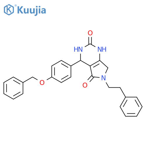 4-4-(benzyloxy)phenyl-6-(2-phenylethyl)-1H,2H,3H,4H,5H,6H,7H-pyrrolo3,4-dpyrimidine-2,5-dione structure
