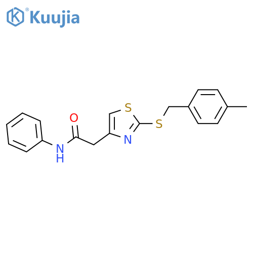 2-(2-{(4-methylphenyl)methylsulfanyl}-1,3-thiazol-4-yl)-N-phenylacetamide structure